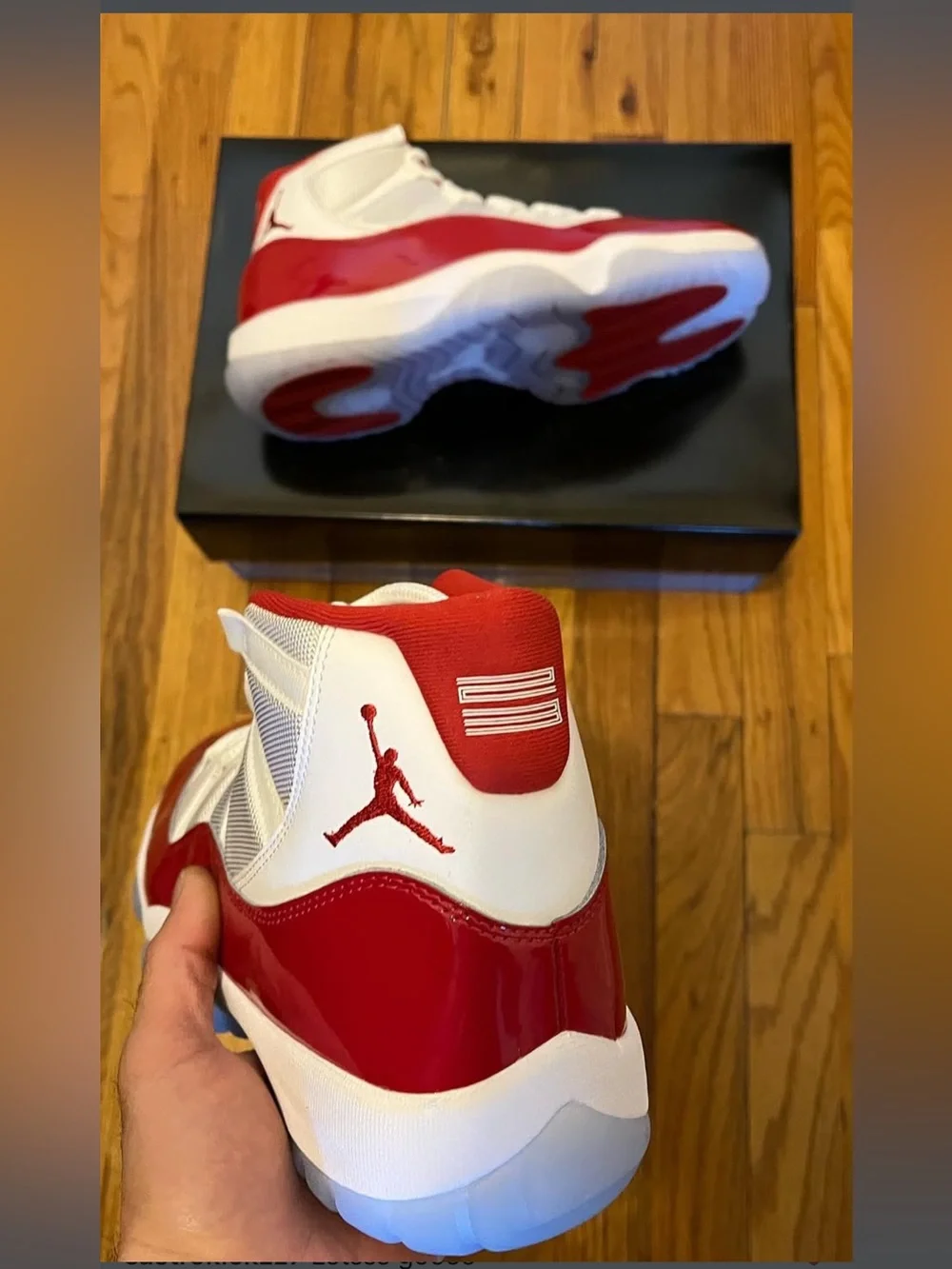 Jordan White/Red Retro High-Top Sneakers